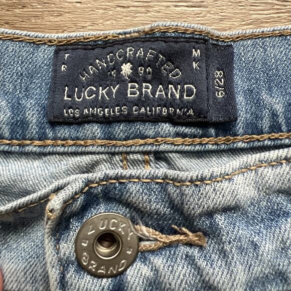 Lucky Brand Jean Shorts Womens 6/28 The Roll Up Denim Embroidered Boho Hippie - Picture 3 of 11